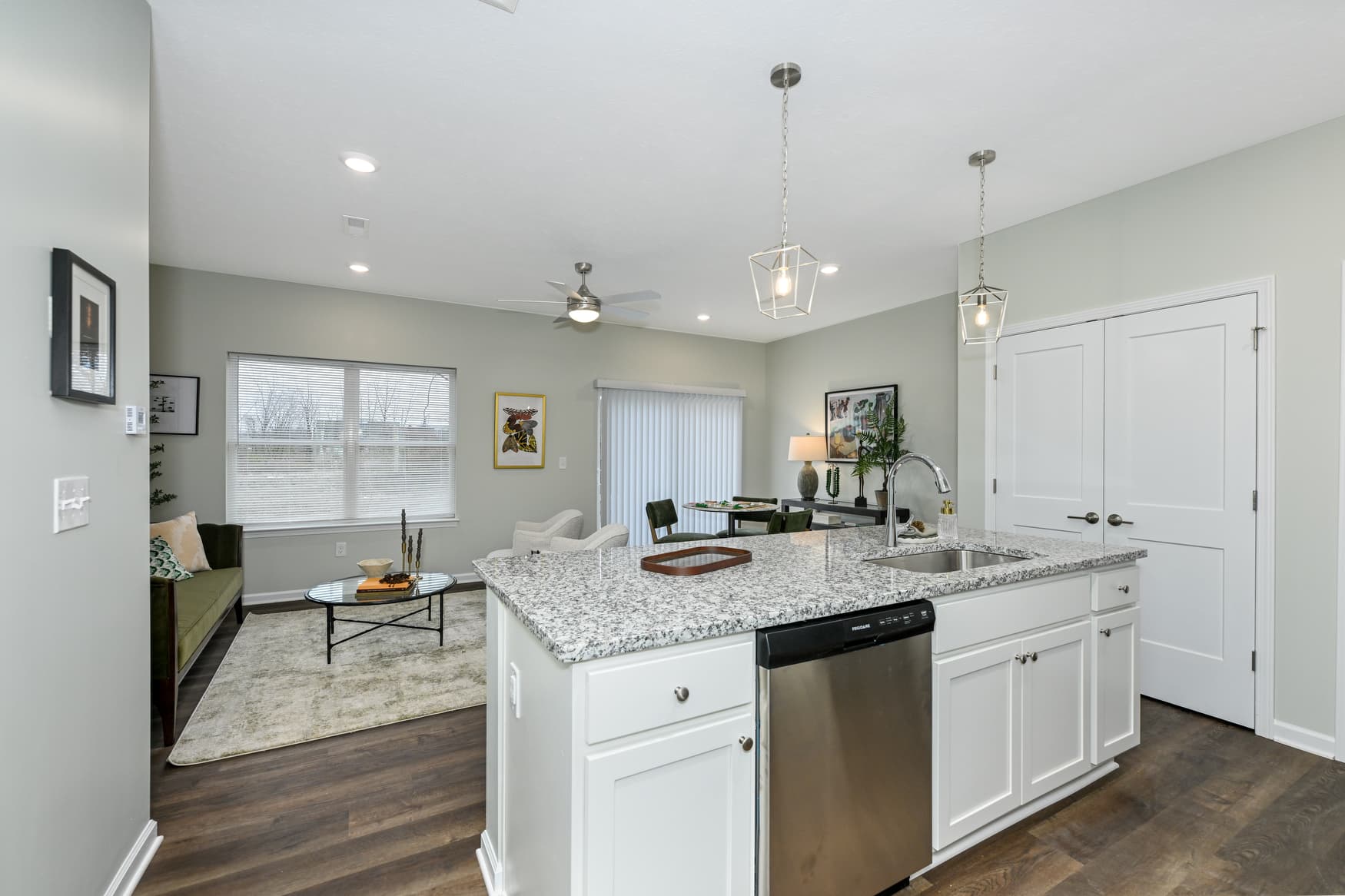 2BR Townhome kitchen and living area photo