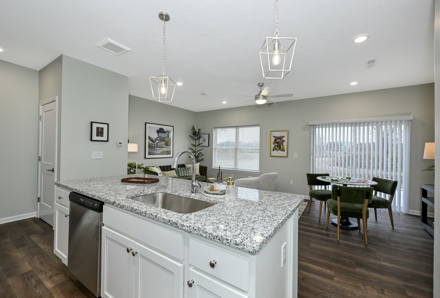 2BR Townhome kitchen and living area photo