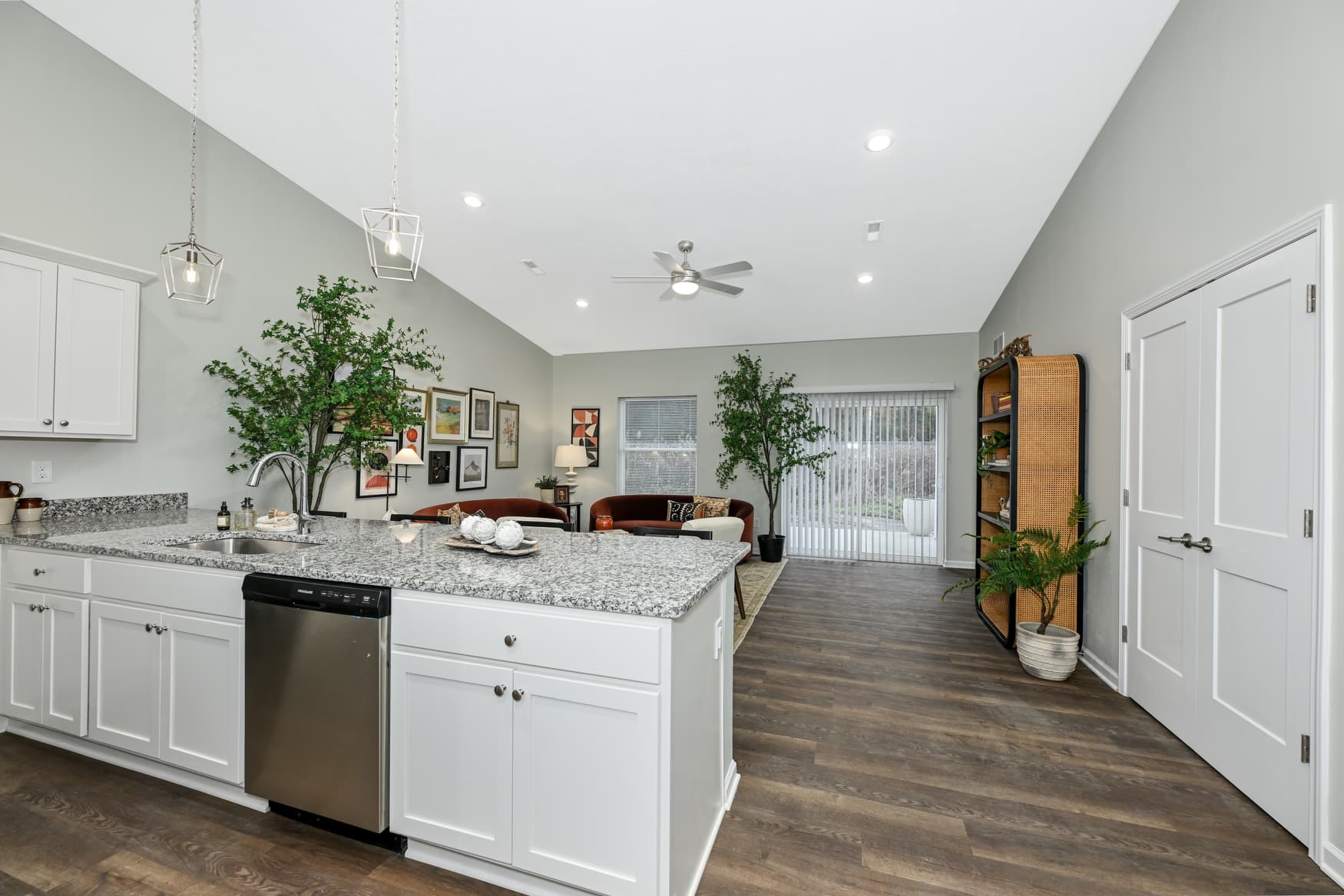 2BR Ranch kitchen and living area photo