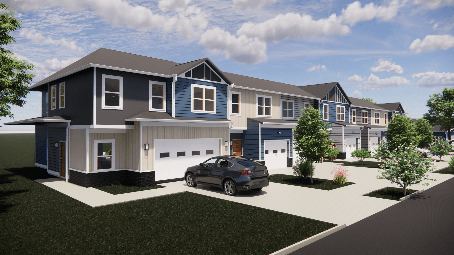 3BR Townhome Rendering - TOWNHOME VIEW 1